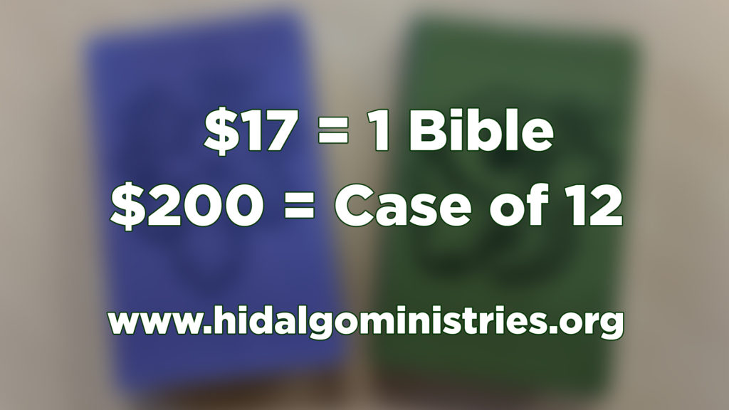 $17=1 Bible; $200=Case of 12